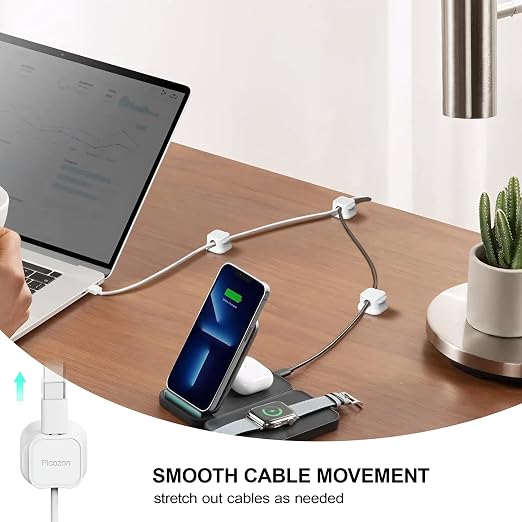 48 Pack Magnetic Cable Clip Organizer Cord Holder, Picozon Adhesive Cable - Image 3