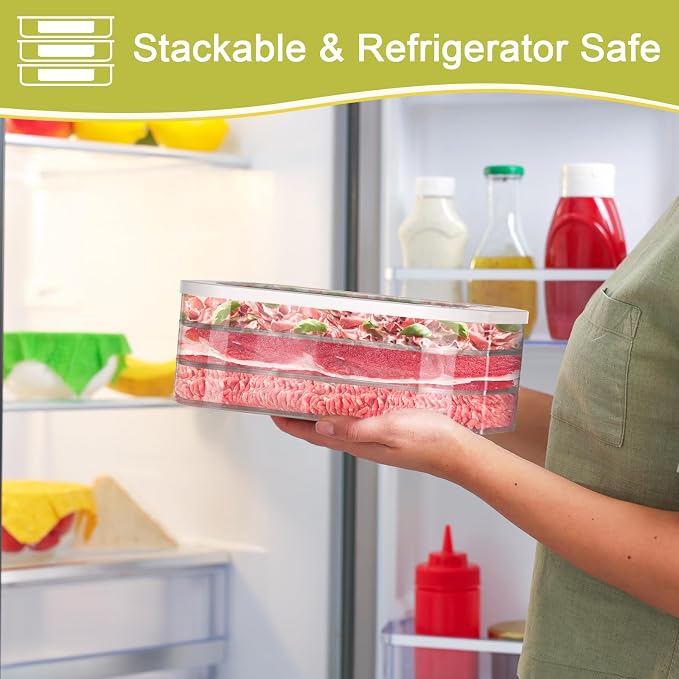5 Pcs Deli Meat Container for Fridge, Stackable Bacon Lunch Meat Container for - Image 6