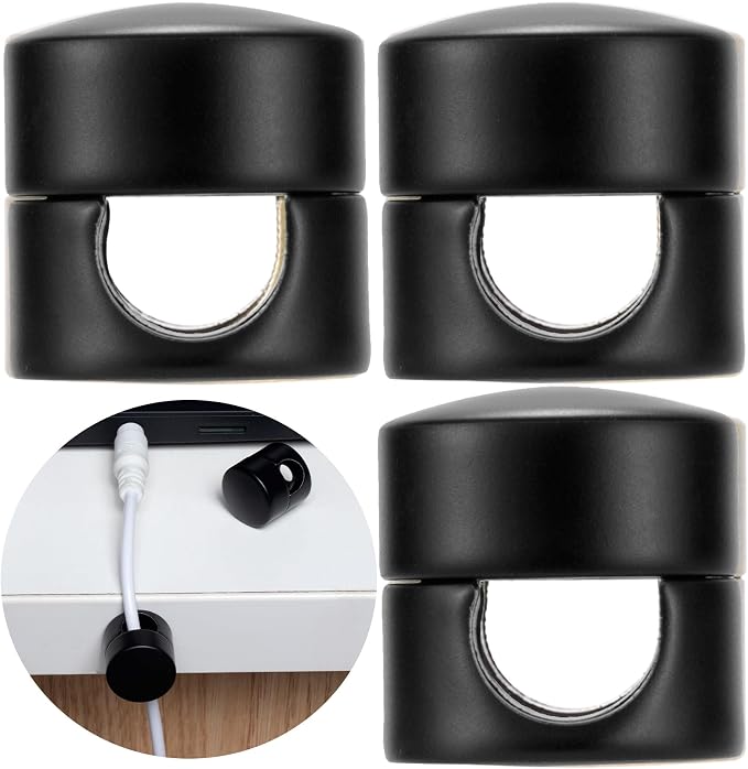 3 Sets Charger Holders for Cords, Matte Black Color Adjustable Cable Anchor by Unknown