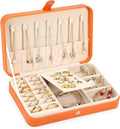 LANDICI Small Jewelry Box for Women Girls, PU Leather Travel Jewelry Case by LANDICI