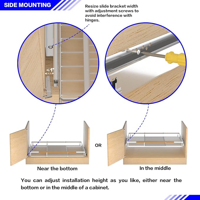 Pull Out Drawer Cabinet Organizer, Expandable Slide Out Storage Shelves - Image 6