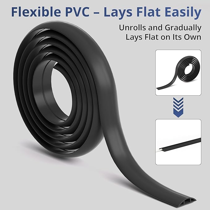 ZhiYo 5.6ft Cord Covers for Wires on Floor, Cord Hider Floor Hide Extension - Image 7
