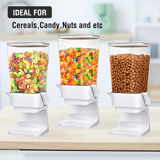 Cereal Dispenser Countertop 2 Pack 5.5 Qt Large Cereal Storage Container Holder - Image 4