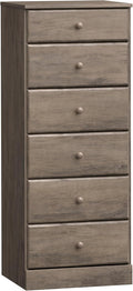 Prepac Astrid Tall Gray Dresser: 16.5"D x 19.75"W x 50"H, 6-Drawer Chest by PREPACRTASTORAGEFURNITURE