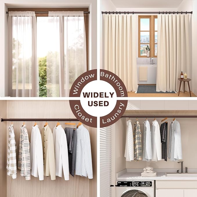 Closet Rod - Closet Rods for Hanging Clothes, 17 to 82 inch Adjustable Closet - Image 7