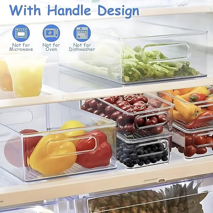 9 Pack Refrigerator Organizer Bins, 3 Sizes Clear Pantry Storage - Image 4