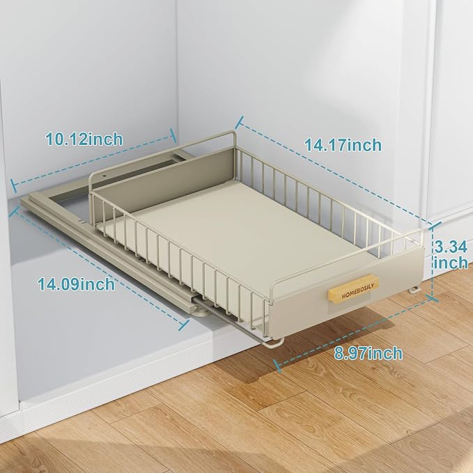 Under Sink Organizer, 2 Pack Pull Out Kitchen Cabinet Organizer, Mute Slide-Out - Image 6