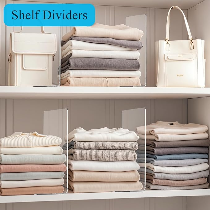 Shelf Dividers for Closet Organization: 10" Tall x 12" Deep Acrylic Closet - Image 4