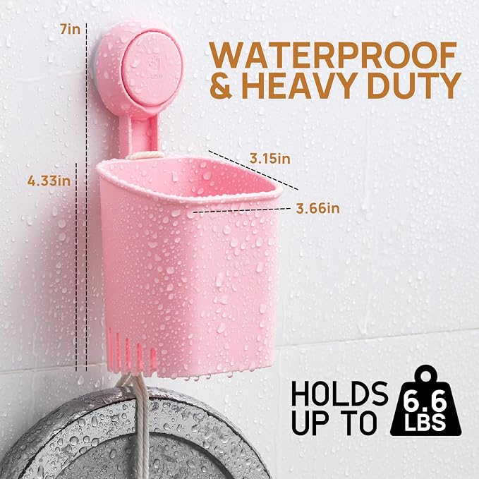 LEVERLOC Powerful Suction Cup Toothbrush Holder, Drill-Free Wall Shower Holder - Image 4