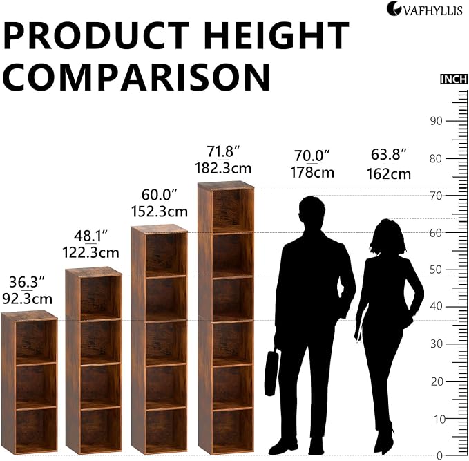 4 Cube Storage Organizer, 4 Tier Cube Bookcase Freestanding Storage Display - Image 3