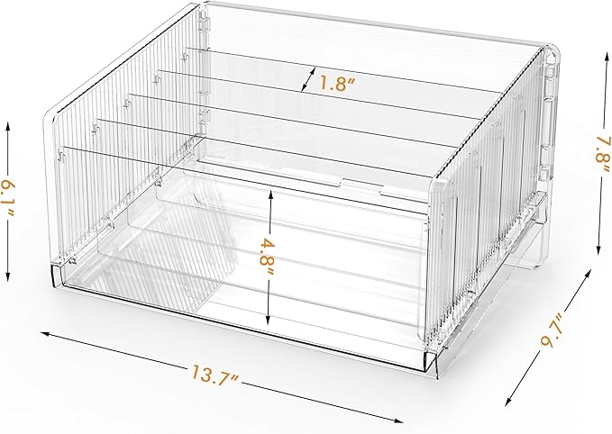 File Sorter Organizer, 5 Sections Acrylic Letter Tray - Image 3