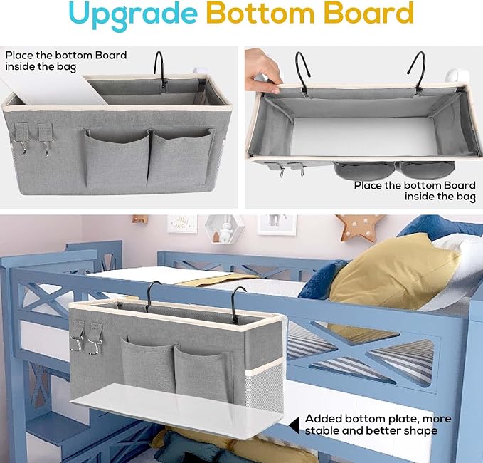 2pcs Bedside Caddy Hanging Storage Bag, Water Cup Holders, Organizer Baskets - Image 2