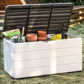 ZZM 110 Gallon Lockable Resin Deck Box, Waterproof Outdoor Storage Box by ZZM