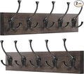 IBosins 2 Pack Coat Rack Wall Mount, Rustic Wooden Metal Coat Hooks Rail by IBosins