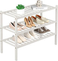 3 Tier Bamboo Shoe Rack for Closet Free Standing Wood Shoe Shelf Storage by ROMGUAR+CRAFT