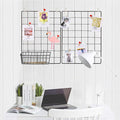 GBYAN Wall Grid 2 Pack Wire Photo Grid Panels Black Memo Board Wall Organizer by GBYAN