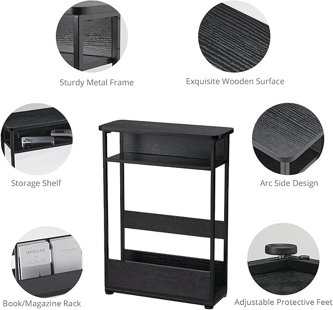 Narrow Side Table, 3-Tier Slim End Table - Image 4