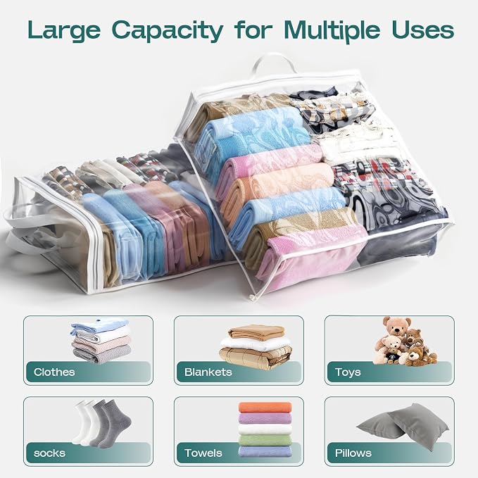 10PACK Clear Zippered Storage Bags - Image 3