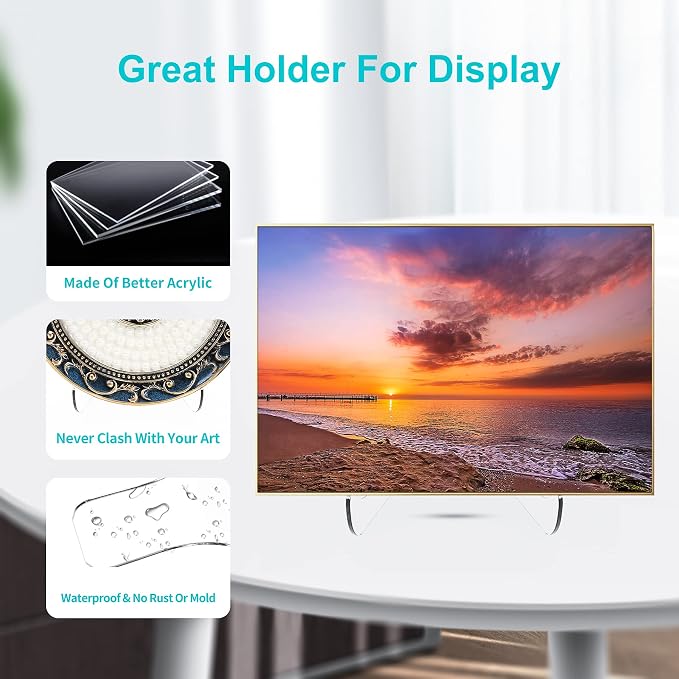 Boloyo Flat Back Acrylic Plate Display Stand, 6 Inch 5PC Clear Acrylic Display - Image 5