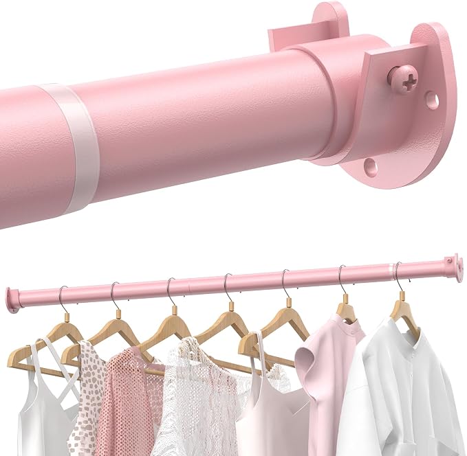 Closet Rods for Hanging Clothes, 17 to 28 Inches Stepless Adjustable Metal by Supforce