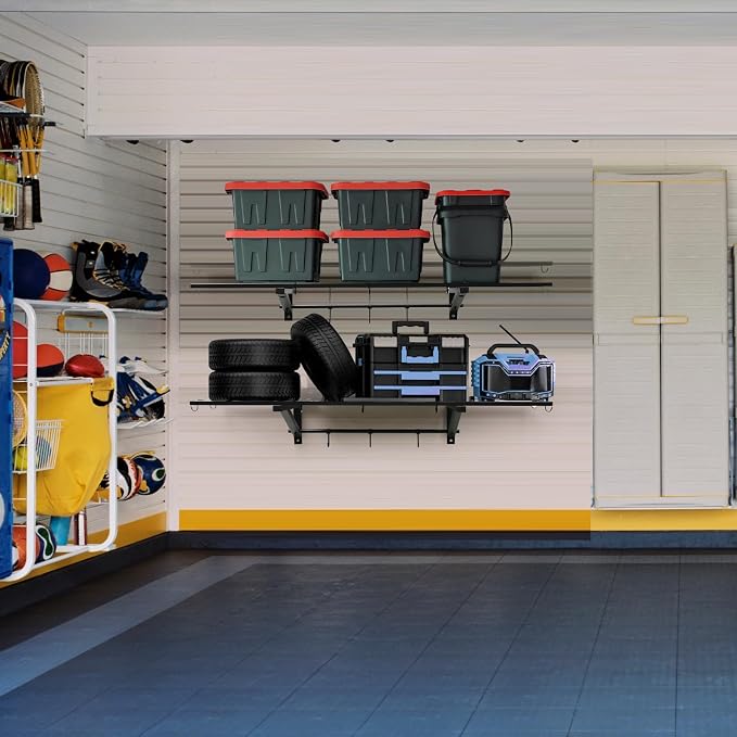 2-Pack 1X4 FT Garage Shelving Wall Mounted Holds Up to 800 Lbs Heavy Duty Wall - Image 5