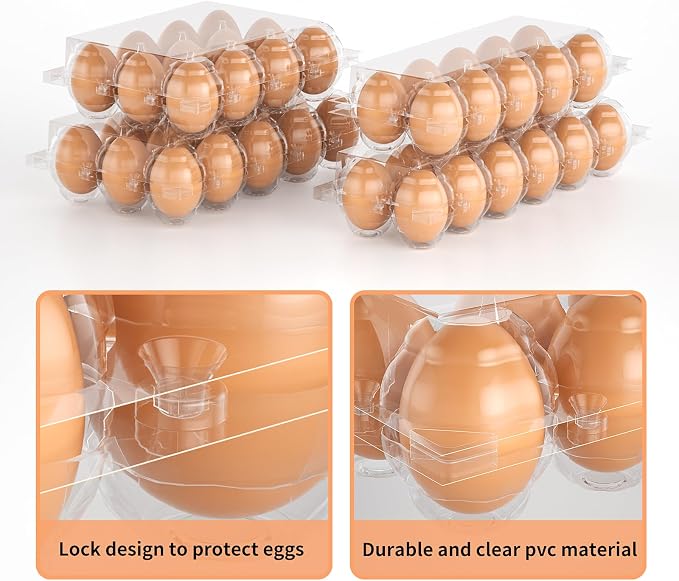 180 Pack Egg Cartons Cheap Bulk 12 Count Clear Plastic Egg Containers - Image 4