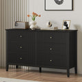 RoyalCraft Black 6 Drawer Dresser, Fluted Modern Wood Dresser, Double Chest of by Bringyoubetterlife