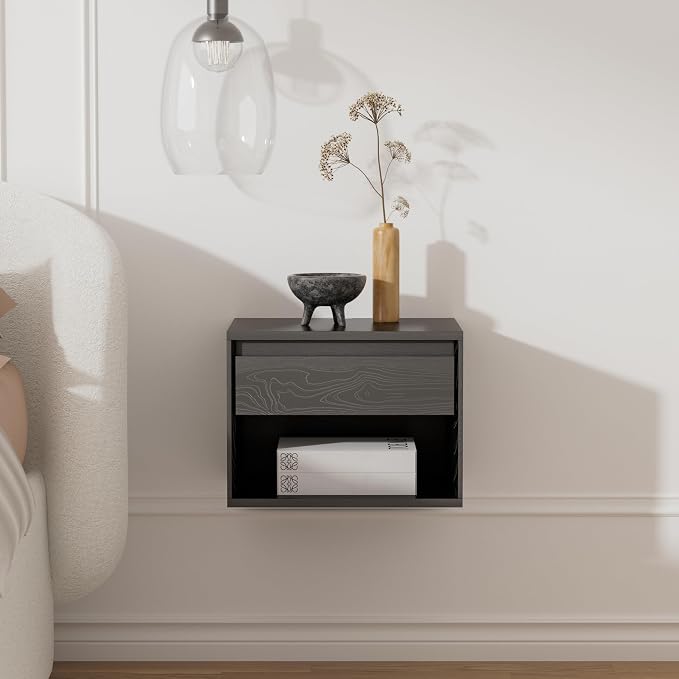 Mid Century Modern Floating Nightstand, Wall Mounted End Table - Image 6