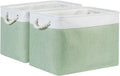 Bidtakay Baskets Fabric Closet Organizer Set of 2 Green Collapsible Storage Bins by BidtakayBaskets