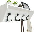 WEBI Wall Shelf with Hooks Underneath, 24” Long Wall Mounted Coat Rack with by WEBI
