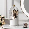 Makeup Brush Holder with Lid 360 Rotating Clear Dustproof Make Up Organizers by YOOLENS