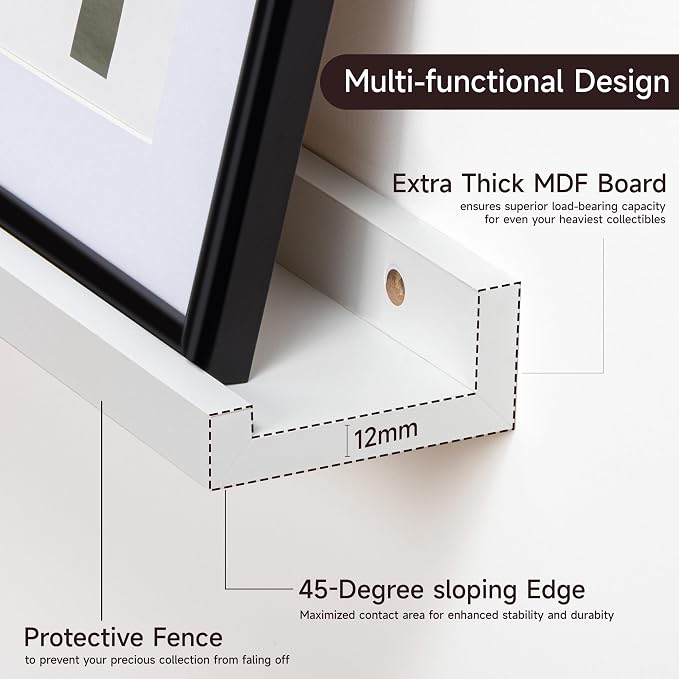 Fun Memories Picture Ledge Shelf, 36 Inch Floating Shelves Set of 2, Nursery - Image 4