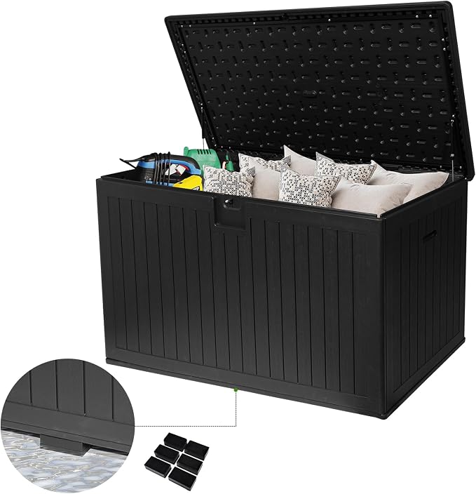 260 Gallon Outdoor Storage Box Waterproof, Extra Large Plastic Outside Deck Box by FammyLoft