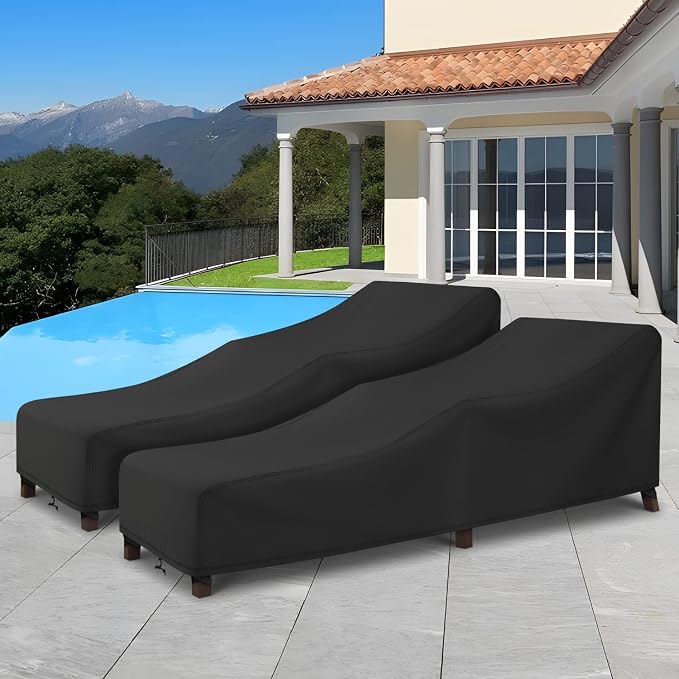 Arcedo Patio Chaise Lounge Cover Water Resistant, 2 Pack of Pool Lounge Chair - Image 7