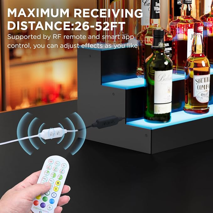 Dethan 2 Tier 40 Inch Liquor Bottle Display Shelf - Image 3