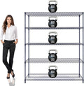 60"x18"x72" Prime Heavy Duty Black 5-Tier Wire Shelving NSF 4000 LBS MAX by StimulateLiving