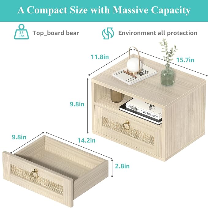 Floating Nightstand Set of 2 - Image 2