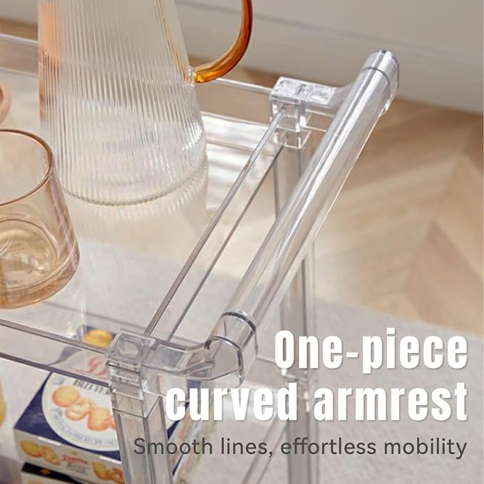 Acrylic Utility Rolling Cart, 3-Tier Clear Acrylic Storage Cart - Image 7