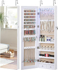 GISSAR Full Length Mirror Jewelry Cabinet, 6 LEDs Jewelry Armoire Wall Mounted by GISSAR