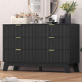 Fluted Dresser for Bedroom, 6 Drawer Dresser for Closet, Storage Cabinet and by Thacuok