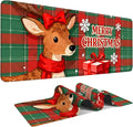 Merry Christmas-Elk Gaming Mouse Pad 31.5"x11.8"Desk Mat Anti-Slip Rubber Base by ANNAQUEEN