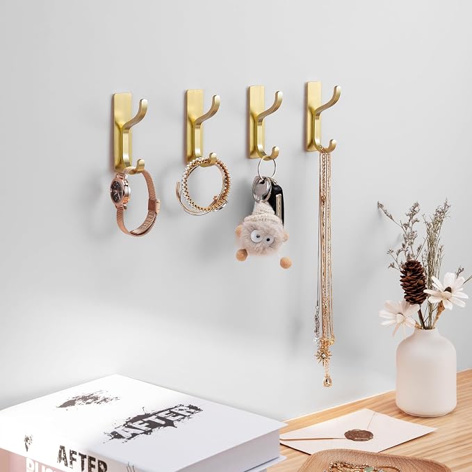 Gold Adhesive Wall Hooks for Hanging - Image 5