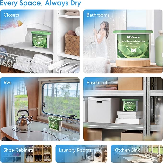 Moisture Absorbers 3 Pack, Fresh Fragrance Closet Dehumidifier - Image 8