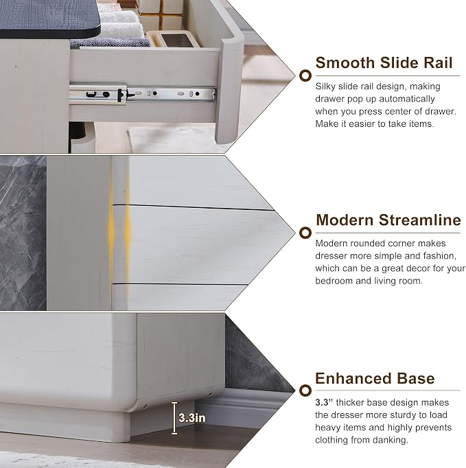 ACCOHOHO Modern 5 Drawer Dresser - Image 5