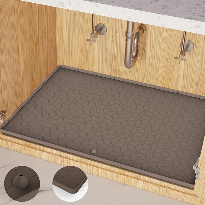 Under Sink Mat for Kitchen Silicone Waterproof Under Sink Liner, Flexible Sink by MIFADFAOtailoredtoyourhome