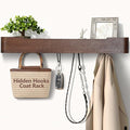 Coat Rack Wall Mount with Hidden Hooks Modern Key Holder Wood Entryway Hook by Jadoxy