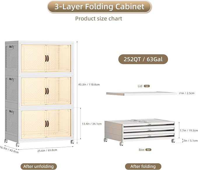 252 QT / 63 Gal Heavy Duty Double Door Storage Cabinet - Image 2
