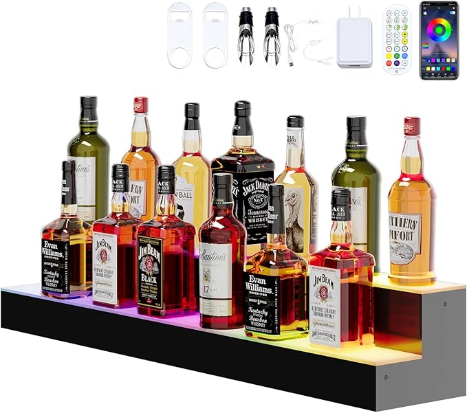 Dethan 2 Tier 40 Inch Liquor Bottle Display Shelf by ProfessionalAcrylicFactory