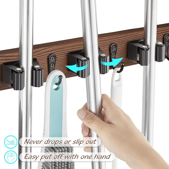 2 Pack Mop Broom Holder Wall Mount - Image 2