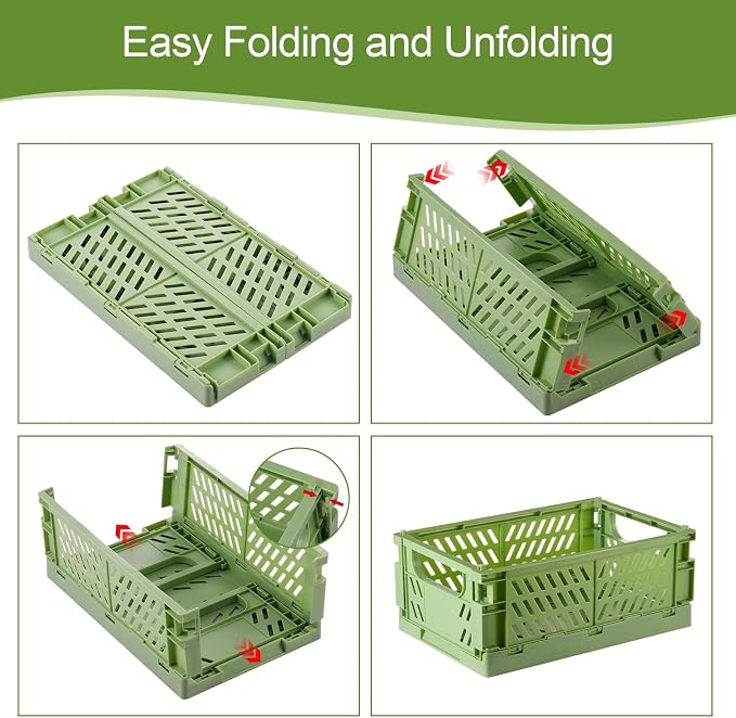 6-Pack Small Pastel Plastic Storage Baskets, Collapsible Crates - Image 4